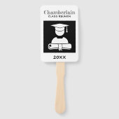 Éventail Classe Réunion Elégant Noir Blanc Personnalisé (Devant)