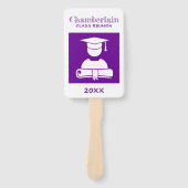 Éventail Classe Réunion foncé violet blanc personnalisé (Devant)