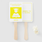 Éventail Classe Reunion jaune blanc personnalisé (Devant et derrière)