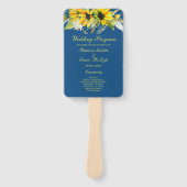 Éventail Classic Blue Sunflower Programme de mariage Ensemb (Devant)