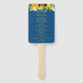 Éventail Classic Blue Sunflower Programme de mariage Ensemb (Dos)