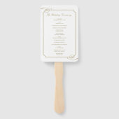 Éventail Classic Gold Frame Luxury Wedding Programme (Dos)