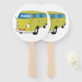 Éventail Classic lime green van cartoon (Devant et derrière)
