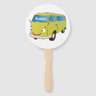 Éventail Classic lime green van cartoon