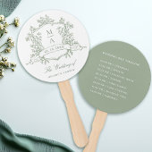 Éventail Classic Sage Green Crest Wedding Ceremony Timeline
