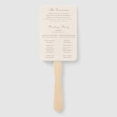 Éventail Classic Sandy Neutral Élégant Mariage Programme (Dos)