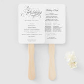 Éventail Classique Élégant Script Flore Mariage Ventilateur (Devant et derrière)