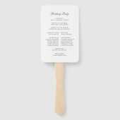 Éventail Classique Élégant Script Flore Mariage Ventilateur (Dos)