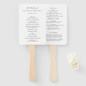 Éventail Classique Noir et Blanc Élégant programme de maria (Devant et derrière)