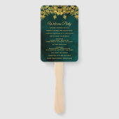 Éventail Classy Dark Green et Golden Wedding Programme (Dos)