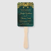 Éventail Classy Dark Green et Golden Wedding Programme (Devant)
