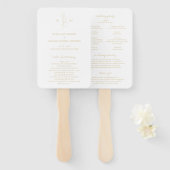 Éventail Clean Gold Botanical Elegant Wedding Programme (Devant et derrière)