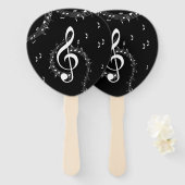 Éventail Climactic G Clef Music Black (Devant et derrière)