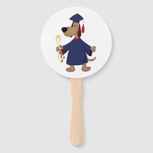 Éventail Clipart de graduation de chien (Devant)