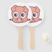 Éventail Clipart mignon de porc (Devant et derrière)