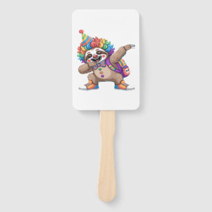 Éventail Clown dansant Dabbing Sloth Halloween effrayant Ov
