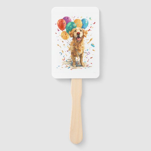 Éventail Clown Retriever � Chien de Cirque avec Ballons (Devant)