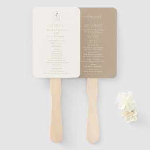 Éventail Coastal Chic Monogram Programme de mariage