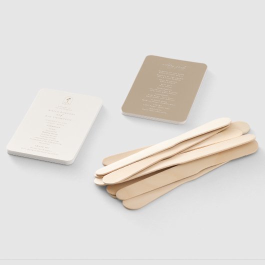 Éventail Coastal Chic Monogram Programme de mariage (Non-assemblé)