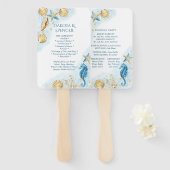 Éventail Coastal Chic | Programme Blue and Gold Under the S (Devant et derrière)