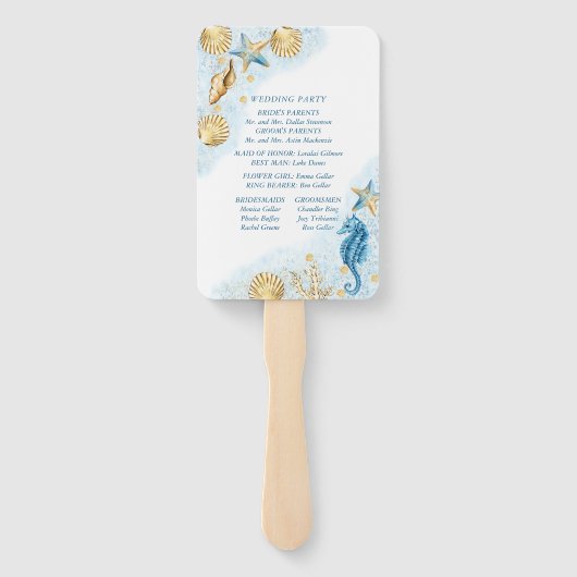 Éventail Coastal Chic | Programme Blue and Gold Under the S (Dos)
