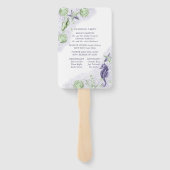 Éventail Coastal Chic | Programme nautique pourpre et vert (Dos)