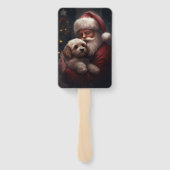 Éventail Cockapoo avec le Père Noël Noël Festif (Dos)