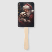 Éventail Cockapoo avec le Père Noël Noël Festif (Devant)