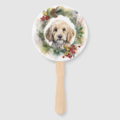 Éventail Cockapoo Christmas Wreath Festive Pup (Dos)