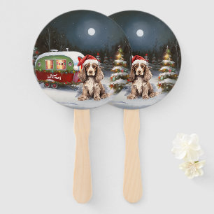 Éventail Cocker d'hiver Spaniel Caravan Christmas Adventure