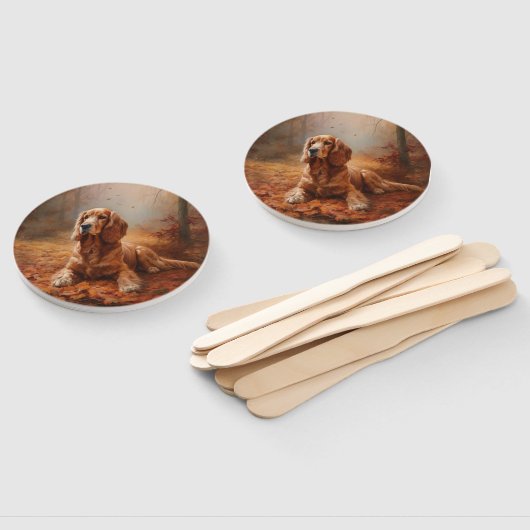 Éventail Cocker Spaniel à l'automne Feuilles automne Inspir (Non-assemblé)