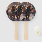 Éventail Cocker Spaniel anglais période de Noël festive (Devant et derrière)