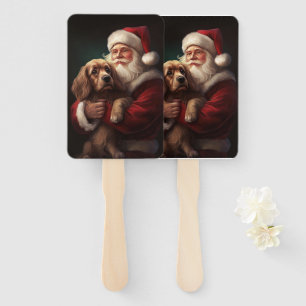 Éventail Cocker Spaniel avec Noël Festif du Père Noël