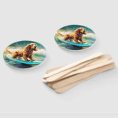 Éventail Cocker Spaniel Beach Surf Peinture (Non-assemblé)