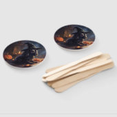 Éventail Cocker Spaniel Citrouilles Halloween effrayant (Non-assemblé)