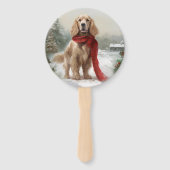 Éventail Cocker Spaniel dans la neige à Noël (Dos)