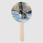Éventail Cocker Spaniel Laissez tomber la neige Noël (Dos)