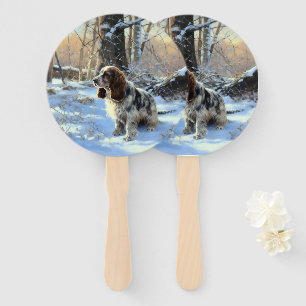 Éventail Cocker Spaniel Laissez tomber la neige Noël