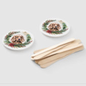 Éventail Cocker Spaniel Noël Wreath Festive Pup (Non-assemblé)