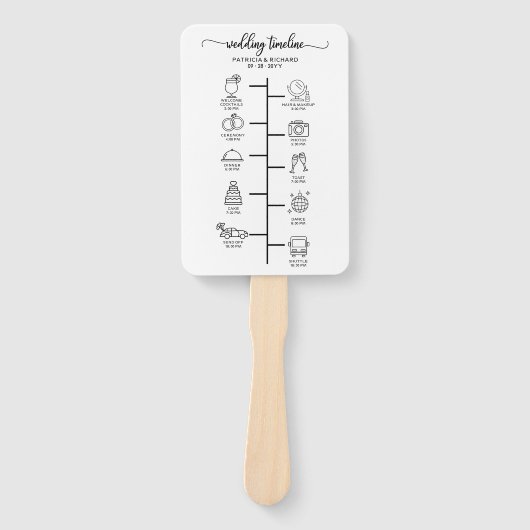 Éventail Cocktail Itinéraire mariage - Mariage Icon Bienven (Devant)
