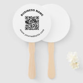 Éventail Code QR avec nom d'entreprise Texte circulaire gra (Devant et derrière)