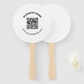 Éventail Code QR avec nom d'entreprise Texte circulaire gra (Devant et derrière)