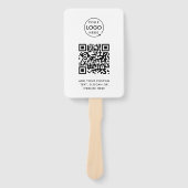 Éventail Code QR | Business Logo Professionnel Simple Blanc (Devant)