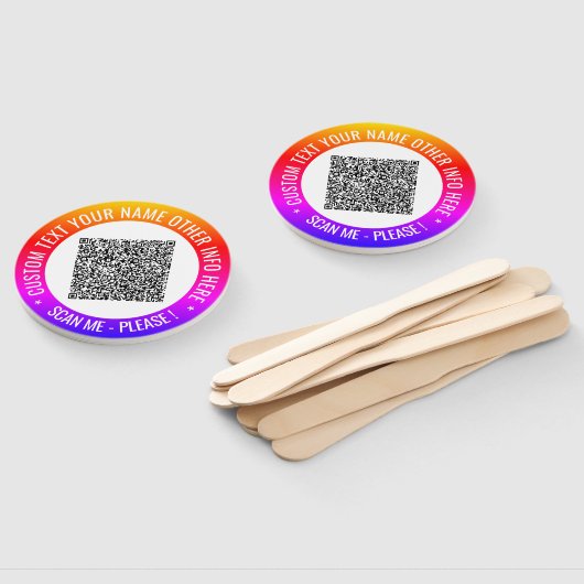 Éventail Code QR et ventilateur manuel personnalisé (Non-assemblé)