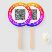 Éventail Code QR et ventilateur manuel personnalisé (Devant et derrière)
