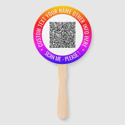 Éventail Code QR et ventilateur manuel personnalisé (Devant)