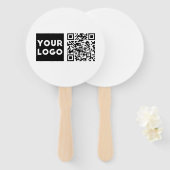 Éventail Code QR modifiable et logo ou image de votre entre (Devant et derrière)