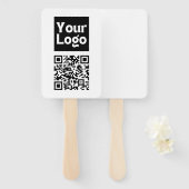 Éventail Code QR modifiable & Votre logo ou image d'entrepr (Devant et derrière)