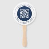 Éventail Code QR personnalisable & Texte | Bleu marine fonc (Devant)