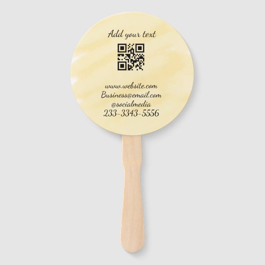 Éventail code QR personnalisé simple ajouter votre nom text (Devant)